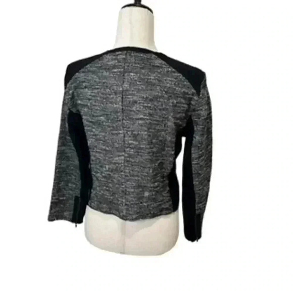 Eileen Fisher Black And White Tweed Knit Zip Front Jacket Women’s Sz‎ Medium - Picture 8 of 11